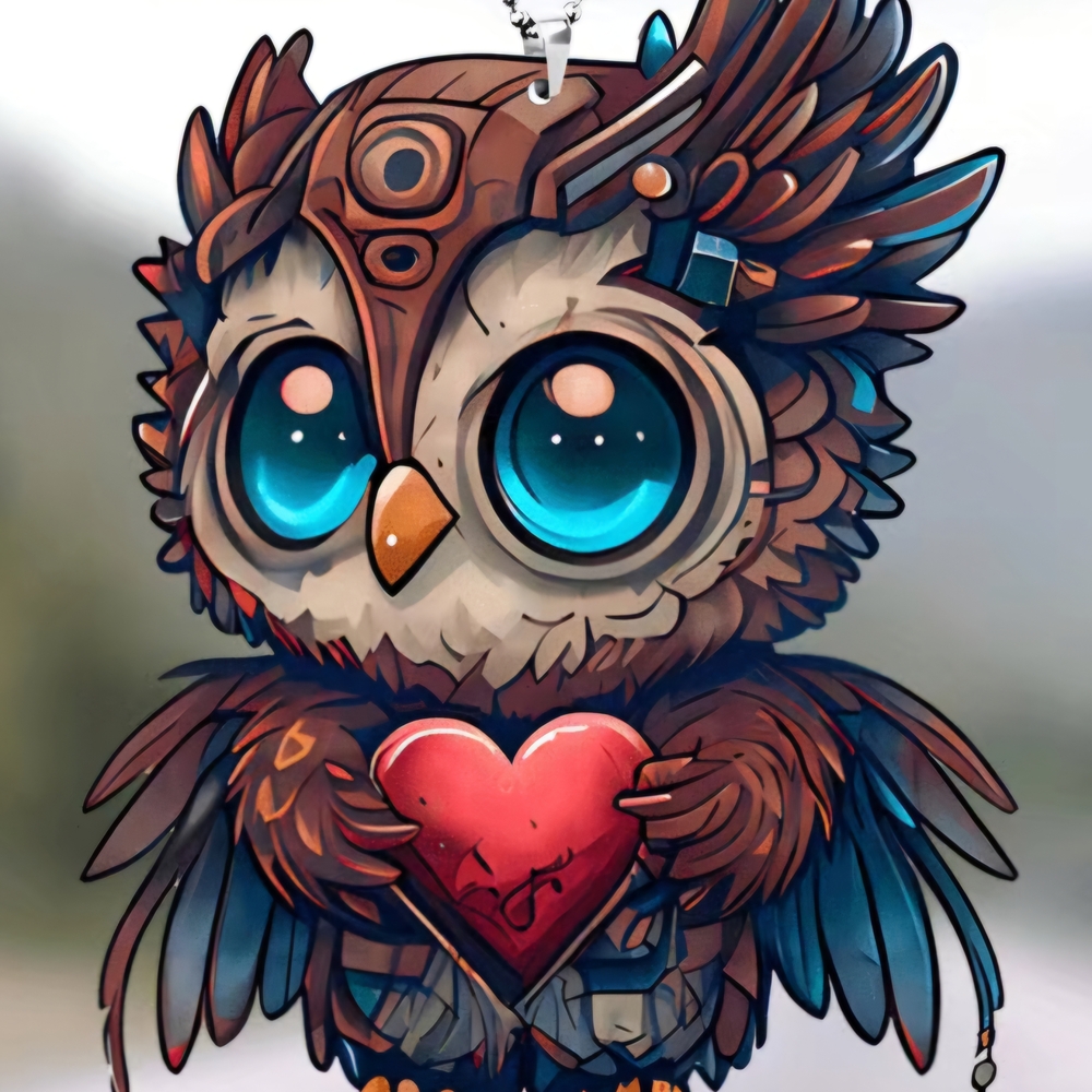 Charming Baby Owl Ornament with Heart